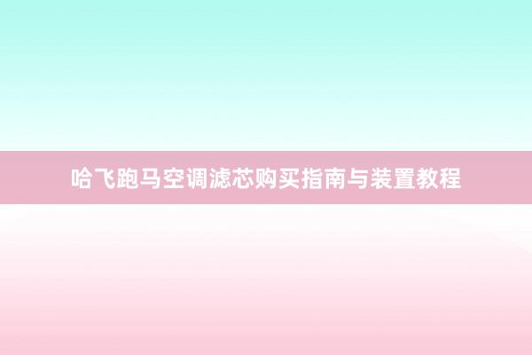 哈飞跑马空调滤芯购买指南与装置教程